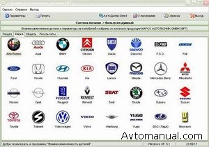 Справочник взаимозаменяемых деталей импортных автомобилей.