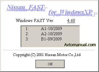 Каталог запасных частей Nissan / Infiniti FAST 10.2009