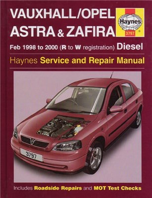 Opel Astra, Zafira. Diesel 1998-2000 (Haynes). Руководство по ремонту.