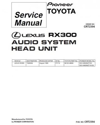 Сервисные мануалы штатных магнитол автомобилей LEXUS