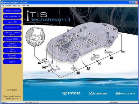 TechStream версия 8.00.034 (01.2013). Программа диагностики Toyota, Lexus, Scion