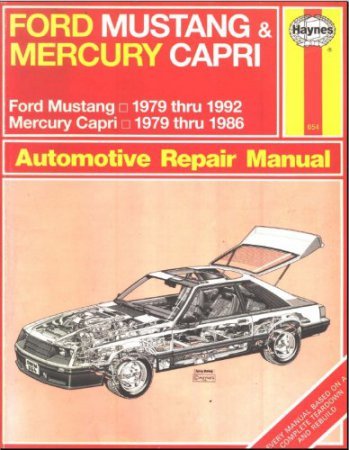 Руководство по ремонту Ford Mustang 1979-1992 года выпуска, Mercury Capri 1979-1986 г.выпуска